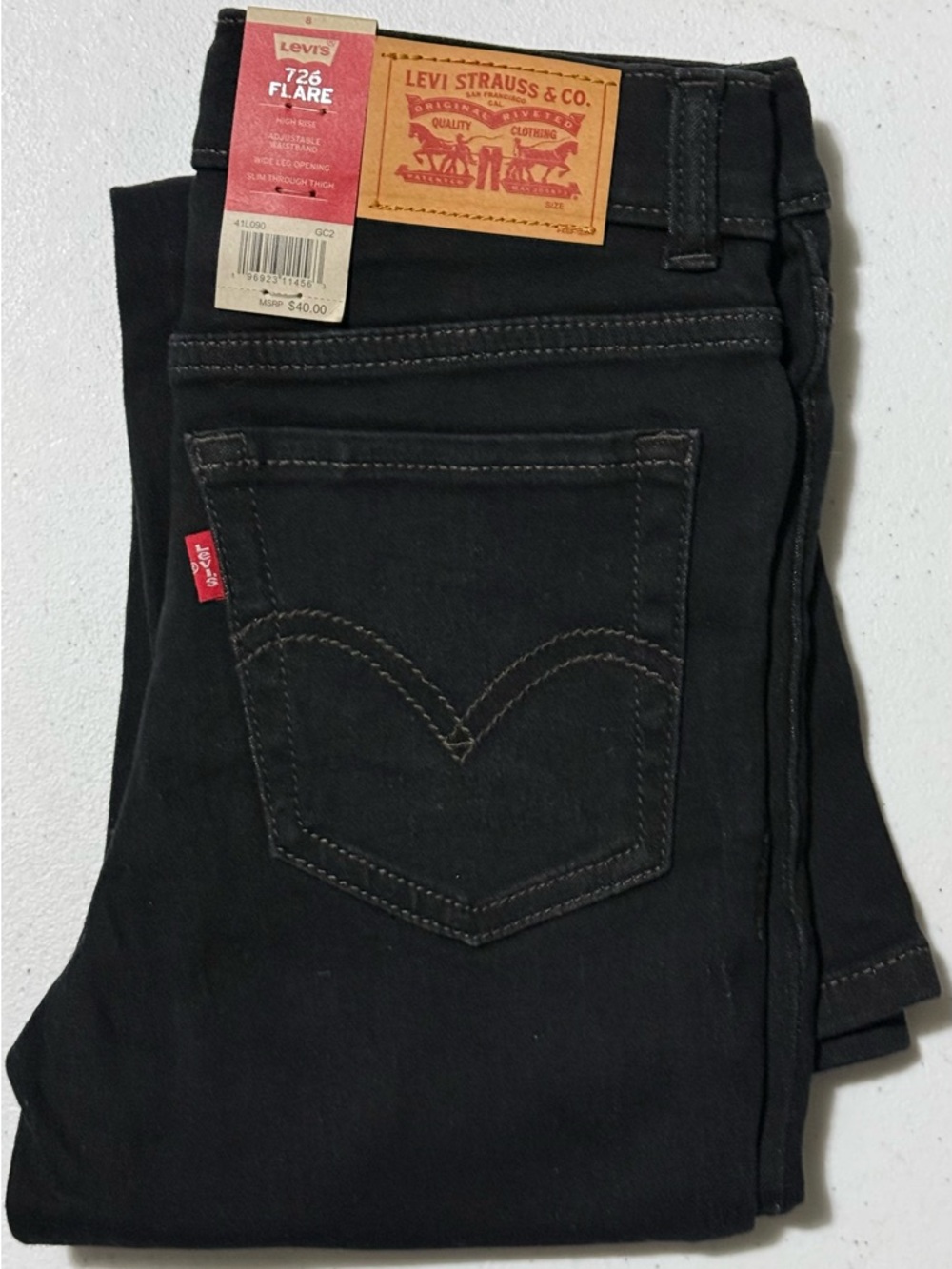 Levi's Black Bootcut Girls Jeans - 726 Flare